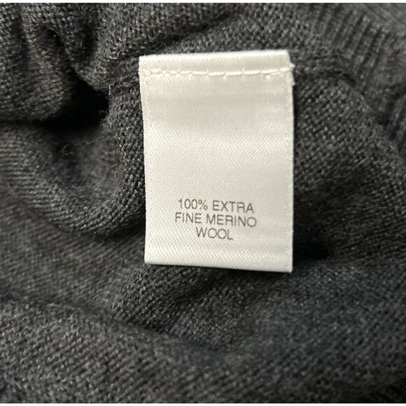 *NEW* Turnbury Mens XL Sweater Gray Long Sleeve Extra Fine Merino Wool V Neck - Picture 4 of 5